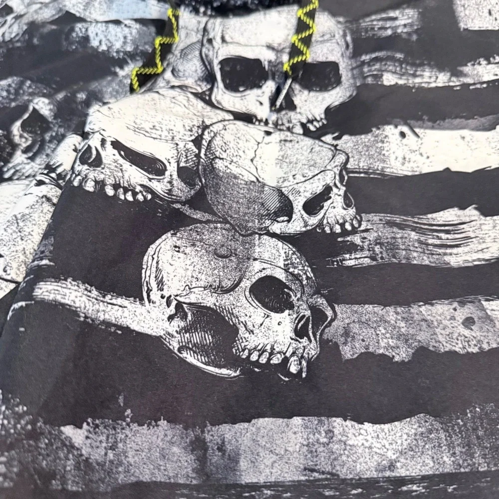 Joe Boxer XXL Skull Board Shorts Y2K Goth Punk Grunge Swim Trunks Black White